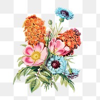 Vintage flower bouquet transparent png