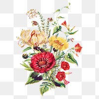 Vintage flower bouquet transparent png