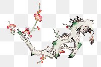 Flower png design element, remixed from artworks by Hu Zhengyan