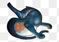 Cat png sticker from Franz Marc's Two Cats Blue and Yellow, famous artwork, on transparent background, remastered by rawpixel