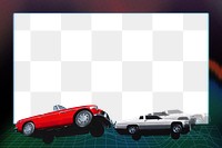 Png retro frame with cars, remixed from artworks by John Margolies