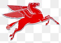 Png red Pegasus sign, remixed from artworks by John Margolies