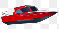 Png red jet boat design element, remixed from artworks by John Margolies