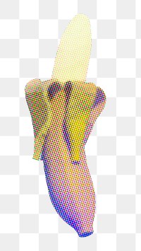 Halftone png banana peel, remixed from artworks by John Margolies