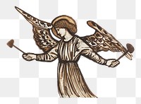 PNG vintage angel sticker, remixed from artworks by Sir Edward Coley Burne&ndash;Jones