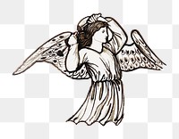 PNG vintage angel sticker, remixed from artworks by Sir Edward Coley Burne&ndash;Jones