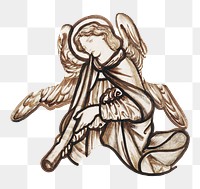 PNG vintage angel sticker, remixed from artworks by Sir Edward Coley Burne&ndash;Jones