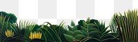 Botanical png clipart border, exotic leaves, remixed from artworks by Henri Rousseau