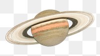 Saturn png sticker, vintage space illustration, remix from the artwork of F. Meheux