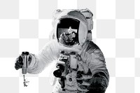 Astronaut in a spacesuit sticker overlay