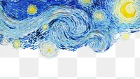 The Starry night png border, Van Gogh-inspired collage element on transparent background