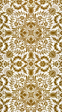 William Morris's png vintage pattern, brown flower illustration, remix from the original artwork