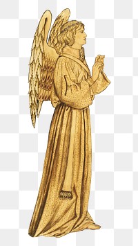 Vintage gold angel illustration design element