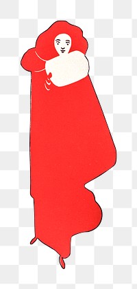 Woman in a red cloak transparent png