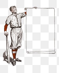 Frame with baseball player png