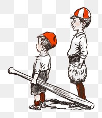 Children in baseball uniform png