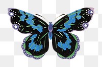  Japanese art butterfly png sticker, drawing illustration