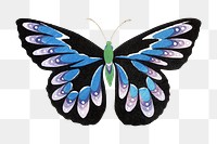 Japanese woodblock butterfly png sticker, drawing illustration