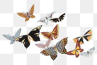 Butterfly png design element, colorful drawing clip art, transparent background