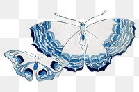 Japanese woodblock butterfly png sticker, drawing illustration