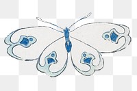 Watercolor butterfly png sticker, Japanese vintage illustration