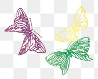 Butterfly png sticker, colorful vintage design, transparent background