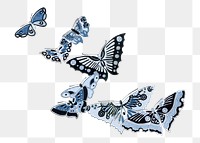  Japanese art butterfly png sticker, drawing illustration