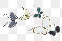 Butterfly png clipart, Japanese woodcut design