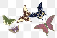  Japanese art butterfly png sticker, drawing illustration