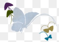 Aesthetic butterfly png sticker, hand drawn illustration