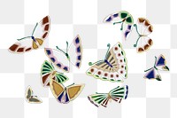  Japanese art butterfly png sticker, drawing illustration