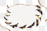 Butterfly png frame background, gold glitter illustration 