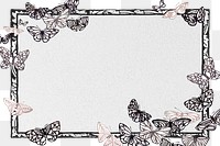 Butterfly png frame, Japanese art vintage design