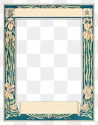 Frame png with vintage green floral border, remixed from the artworks by Johann Georg van Caspel