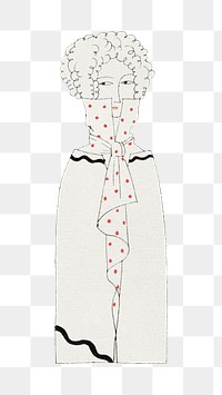 Woman png in fashionable dress illustration, remixed from the artworks by Charles Martin