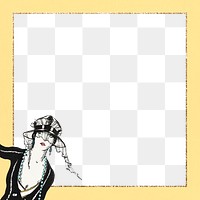 Frame png with vintage women fashion border, remixed from the artworks by Porter Woodruff