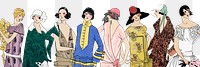 Png vintage women fashion from 1920s, remixed from vintage illustration published in Très Parisien