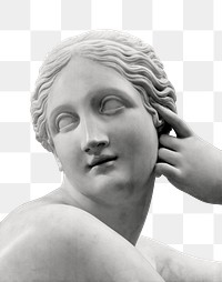 Naiad png sticker, vintage Greek sculpture on transparent background, Antonio Canova's artwork remastered by rawpixel