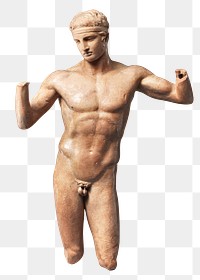 Male nude terracotta sculpture png 