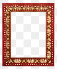 Png vintage red and gold ornate photo frame