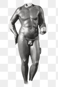 Classic male nude png  bronze sculpture