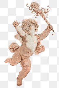 Vintage cute cherub png illustration, remix from artworks by Jean Fran&ccedil;ois Janinet