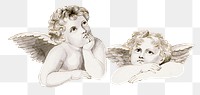 Vintage two cherubs png illustration, remix from artworks by Jonkvrouw Elisabeth Kemper