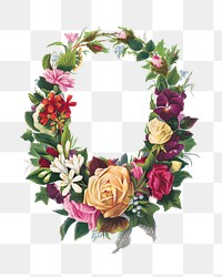 Vintage floral wreath png illustration, remix from L. Prang &amp; Co.