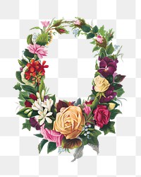 Vintage floral wreath png illustration, remix from L. Prang & Co.