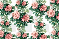 Vintage pink rose png floral pattern illustration, remix from artworks by L. Prang & Co.