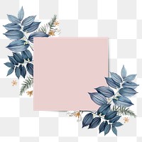 Pink floral blank square card design element