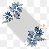 Gray floral blank square card design element