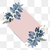 Pink floral blank square card design element