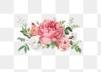 Vintage blooming roses design element transparent png